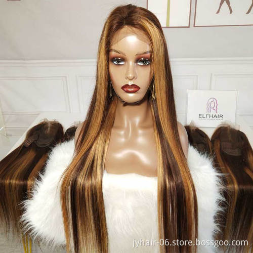 Eli Burgundy 99J Blonde Ginger Orange Curly Wigs , Lace Front Human Hair Wigs For Black Women, HD Lace Highlight  Lace Front wig